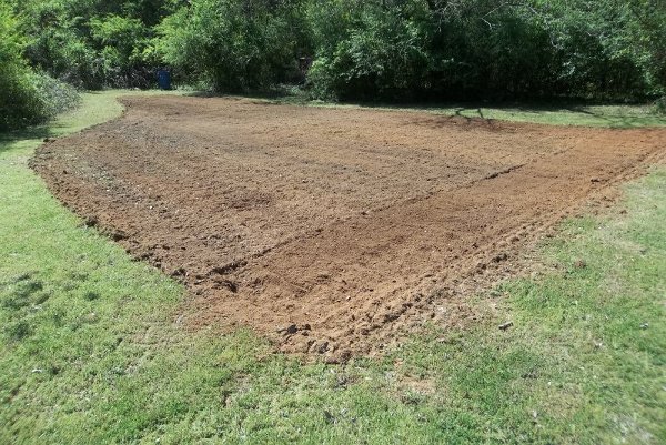 Roto tilling a small garden